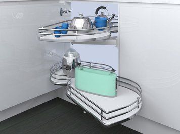 Механизм Combi`S в угловой модуль 900 Inoxa Ellite 846BEY/DX правый хром/белый (2 полки) 104829 фото
