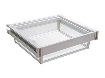 Корзина для одежды выдвижная с доводчиком Virno Style 564*470*165 белый/стекло 88327 фото