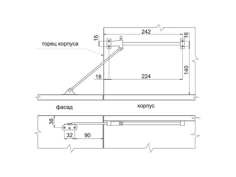 Барний фіксатор лівий кутового відкривання вниз UA (Ф 282.01) 19376 фото