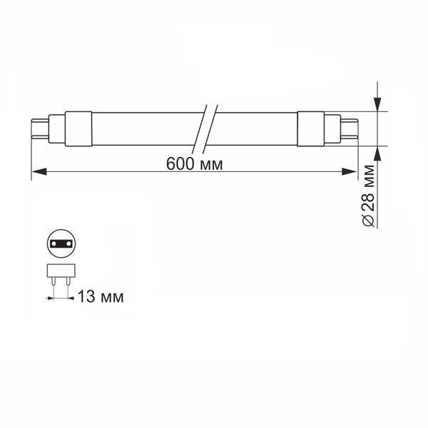 Лампа G13 Т8 LEDtube 600mm одностороннє підключення Philips CorePro 8W 4000К 4031100 фото