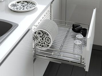 Посудосушитель фасад 900 выдвижной с доводчиком Inoxa Ellite 5703ЕY хром (с креплением фасада) 81837 фото