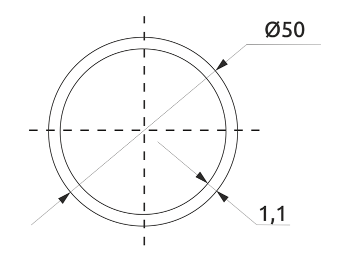 Труба d=50 GIFF L=3000 хром 09251 фото