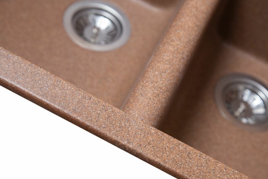 Мийка кухонная каменная гранитная Твин терракот TW8 фото