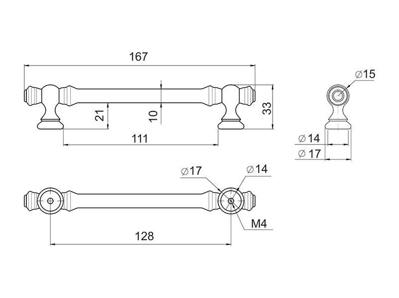 Ручка скоба GIFF 8/169/128 білий жасмин 120166 фото