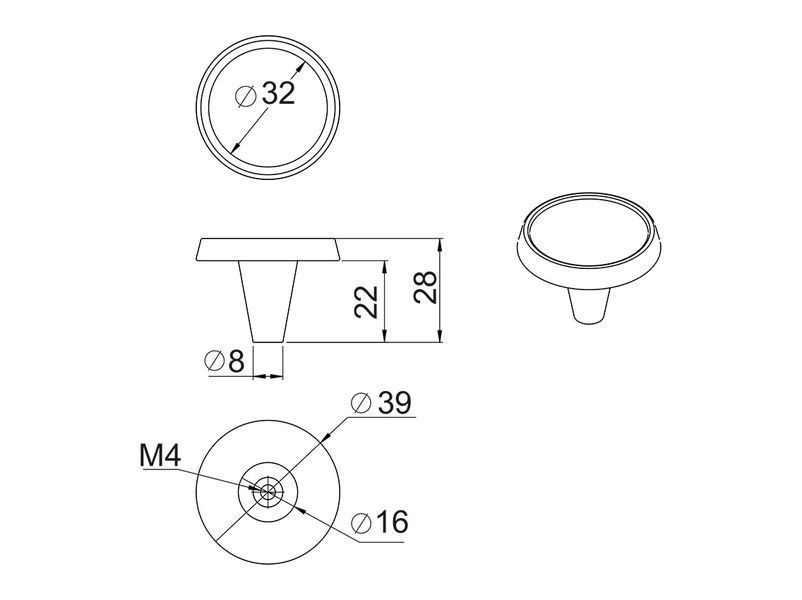 Ручка кнопка Gamet GU09-G25 патинована матова мідь 121169 фото